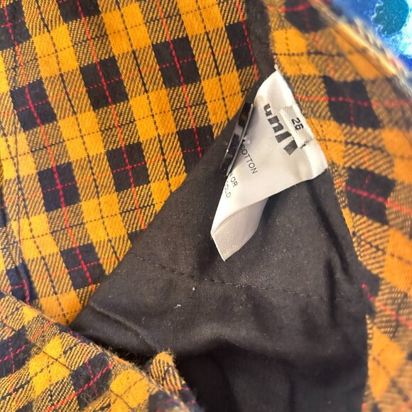 UNIF Yellow & Black Plaid Pants Size 26 - Picture 5 of 5